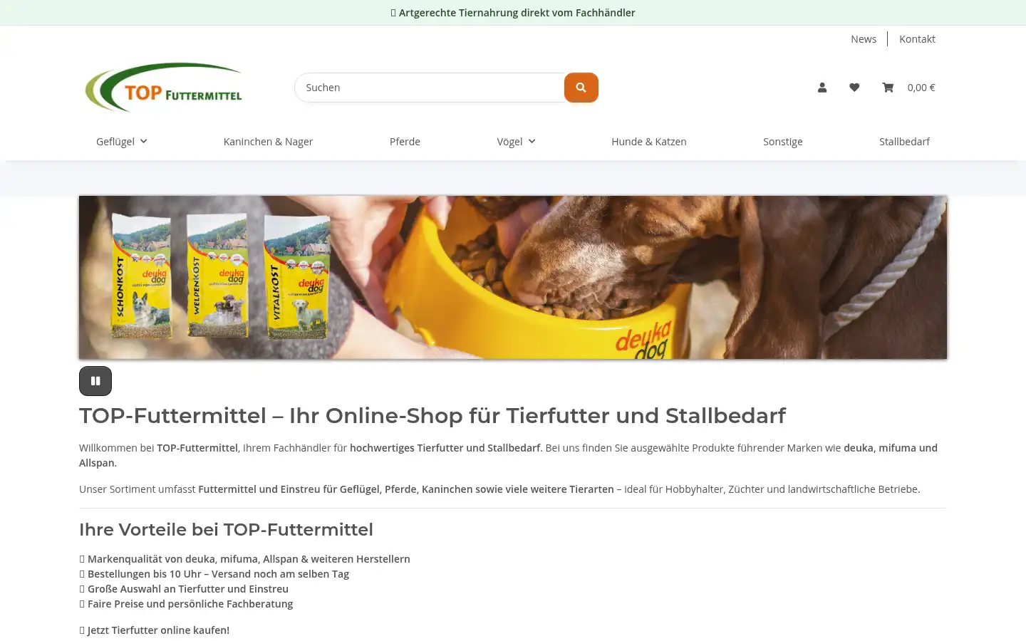 Screenshot of top-futtermittel.de