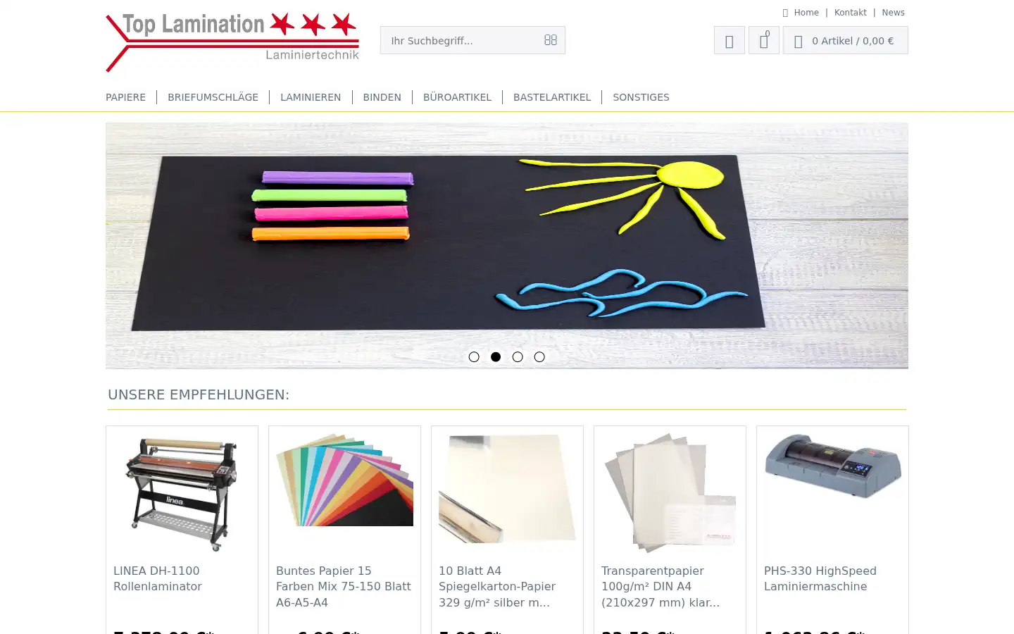Screenshot of top-lamination.de