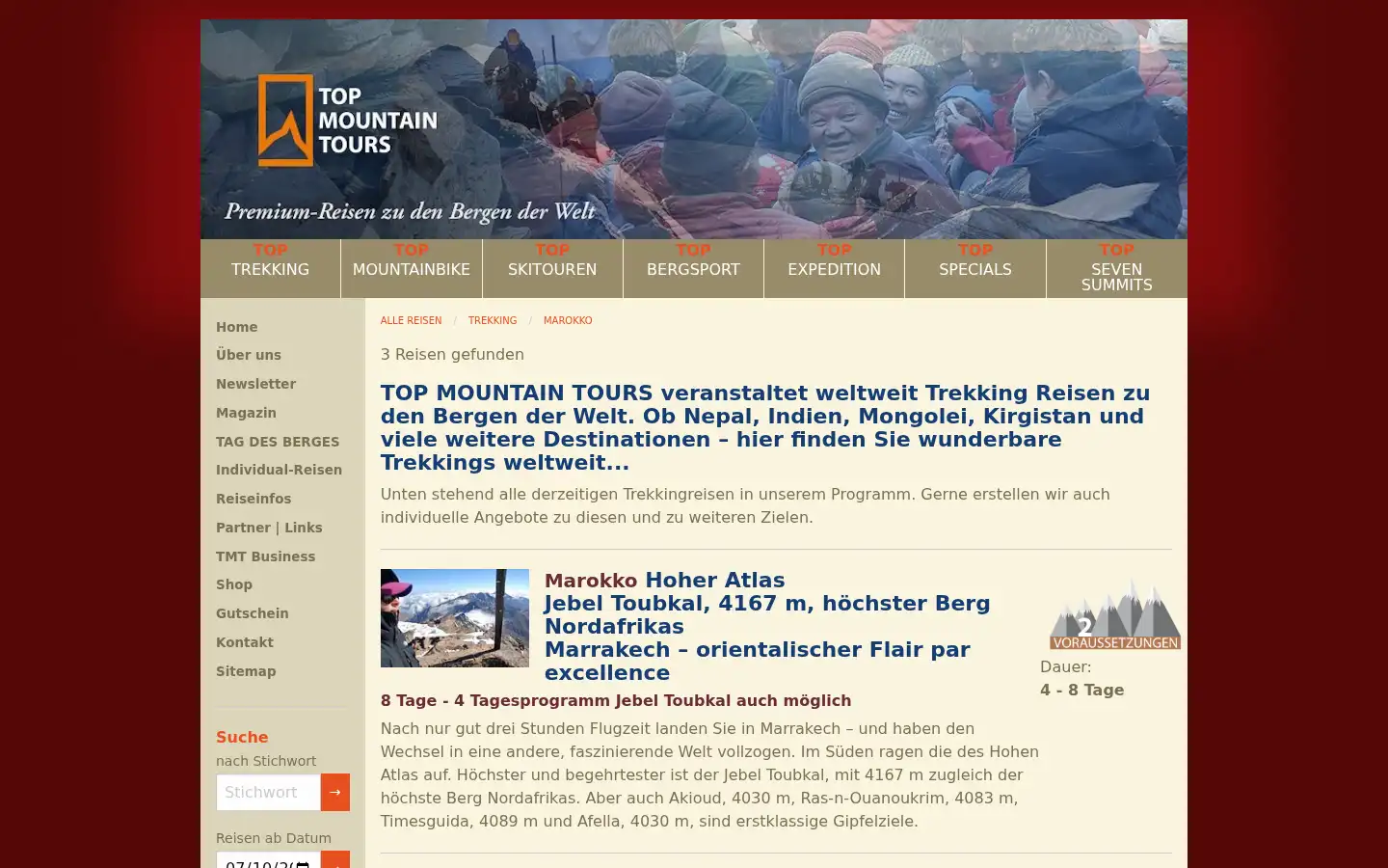 Screenshot of top-mountain-tours.de