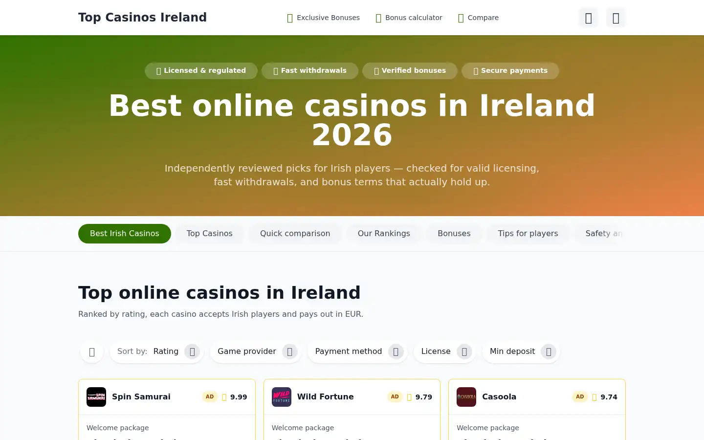 Screenshot of top-online-casino-ireland.org