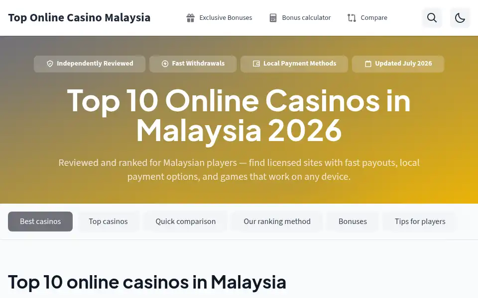Screenshot of top-online-casino-malaysia.com