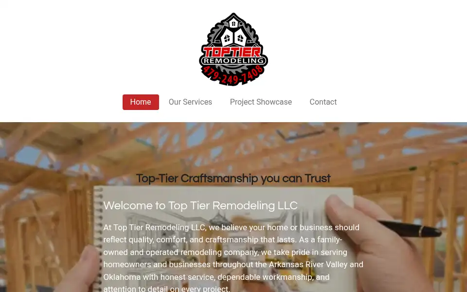 Screenshot of top-tier-remodeling-llc.com