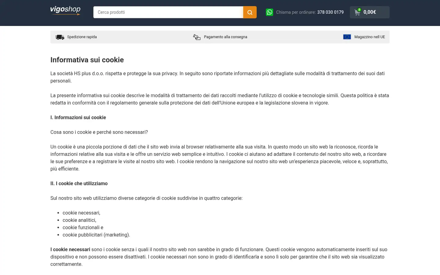 Screenshot of top.vigoshop.it