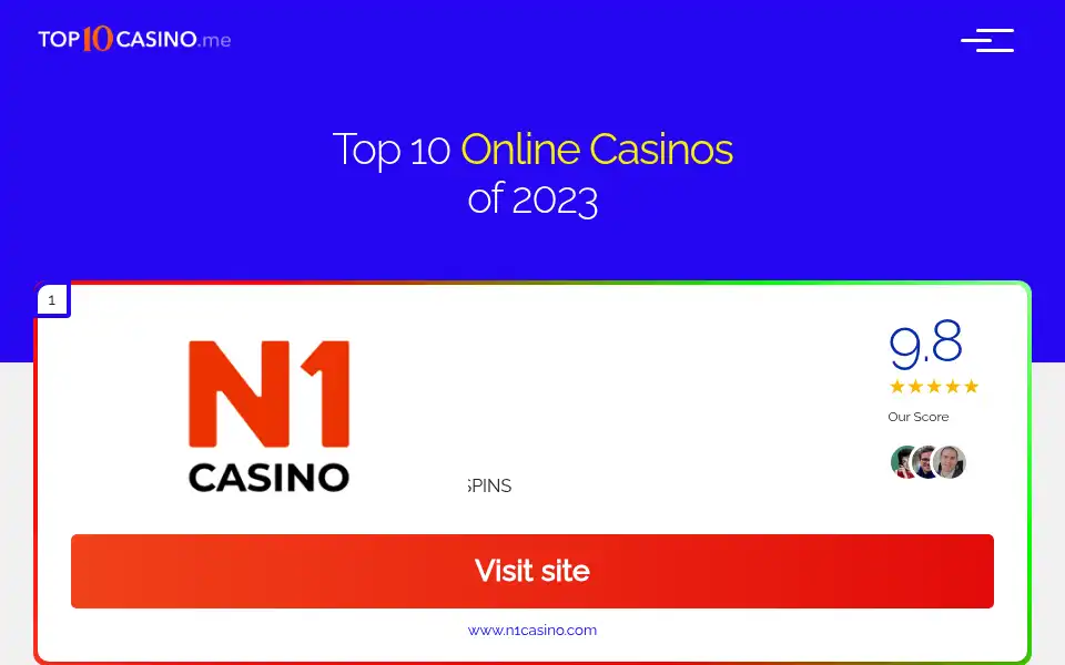 Screenshot of top10casino.me