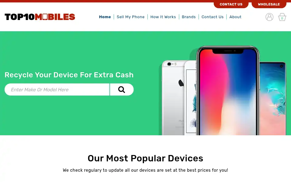 Screenshot of top10mobiles.co.uk