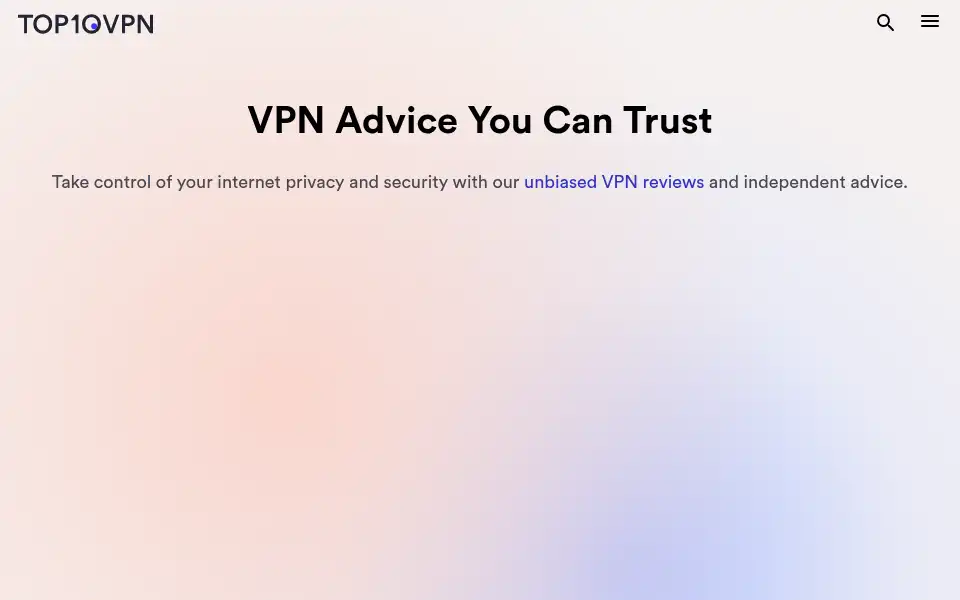 Screenshot of top10vpn.com