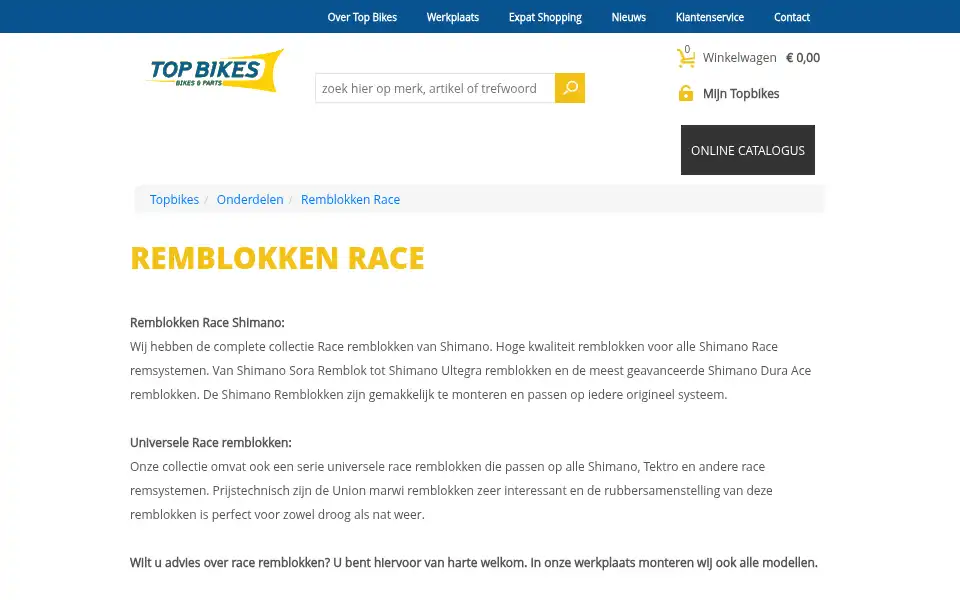 Screenshot of topbikes.nl