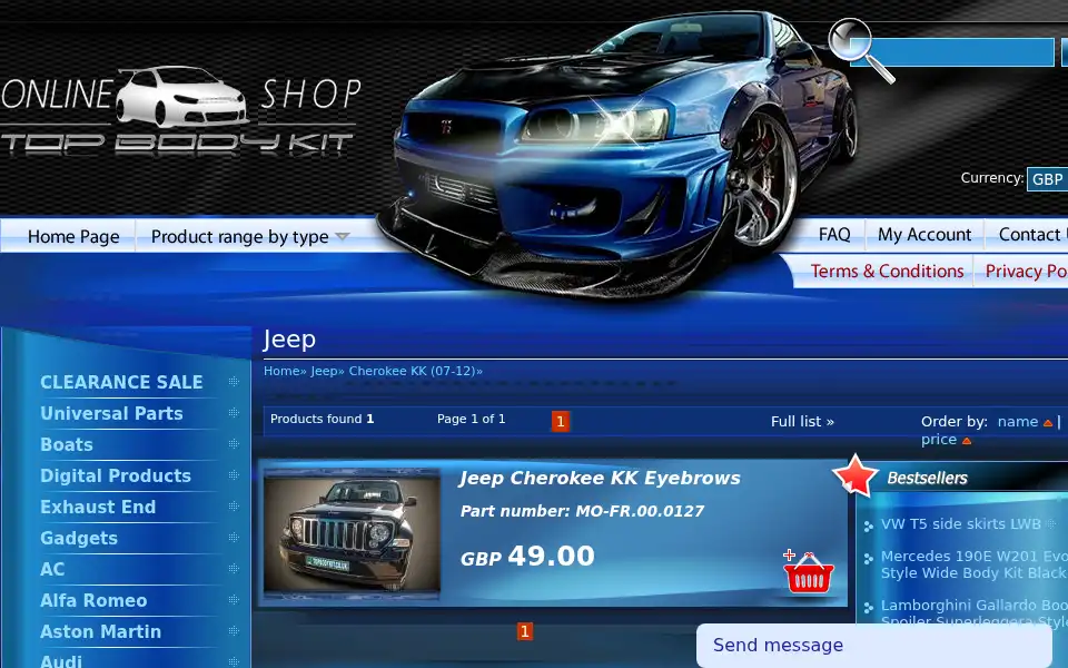 Screenshot of topbodykit.co.uk