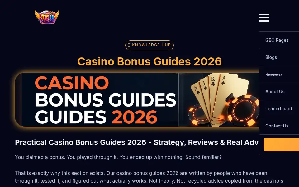 Screenshot of topbonushunters.com