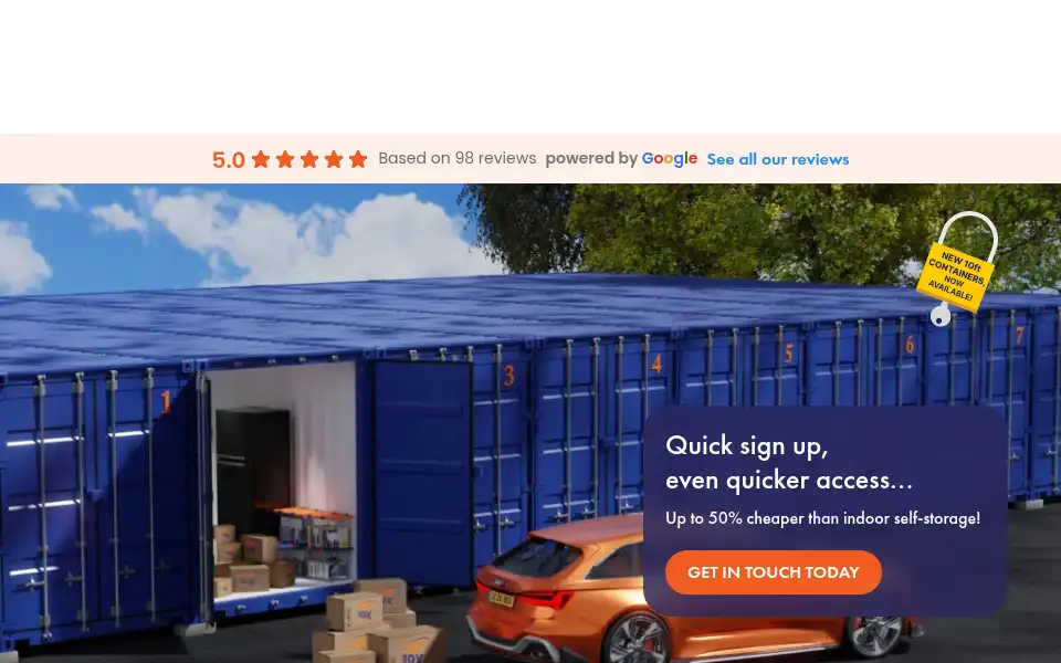 Screenshot of topboxselfstorage.co.uk