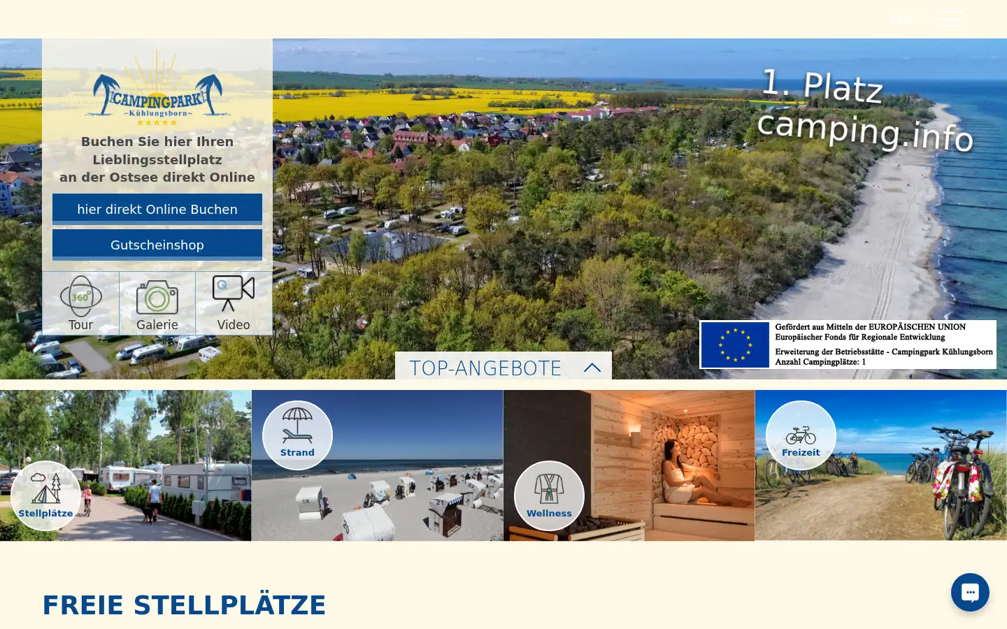 Screenshot of topcamping.de