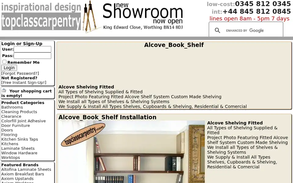 Screenshot of topclasscarpentry.com
