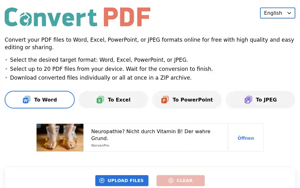 Screenshot of topdf.com