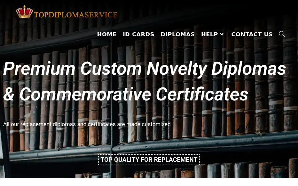 Screenshot of topdiplomaservice.com