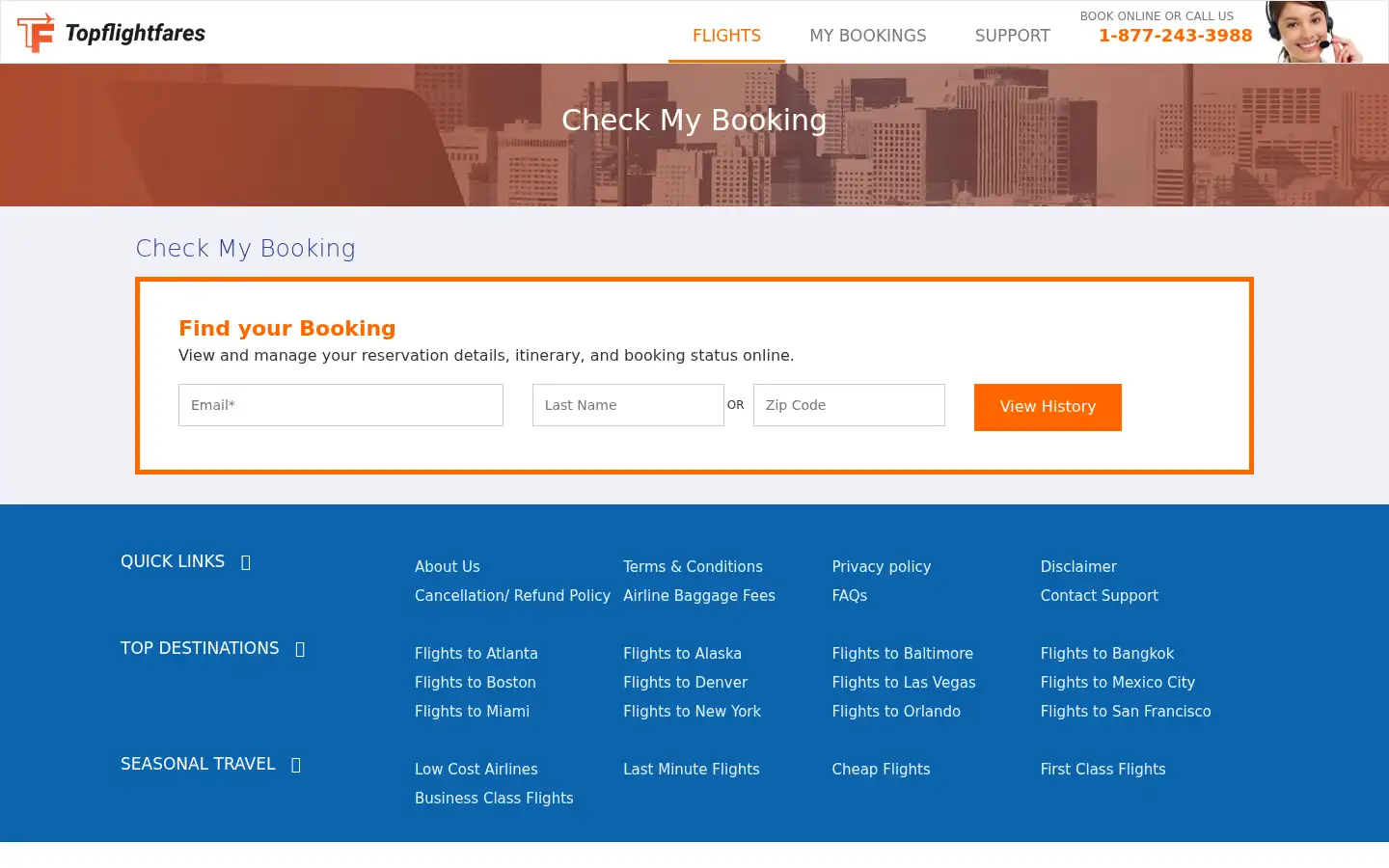 Screenshot of topflightfares.com