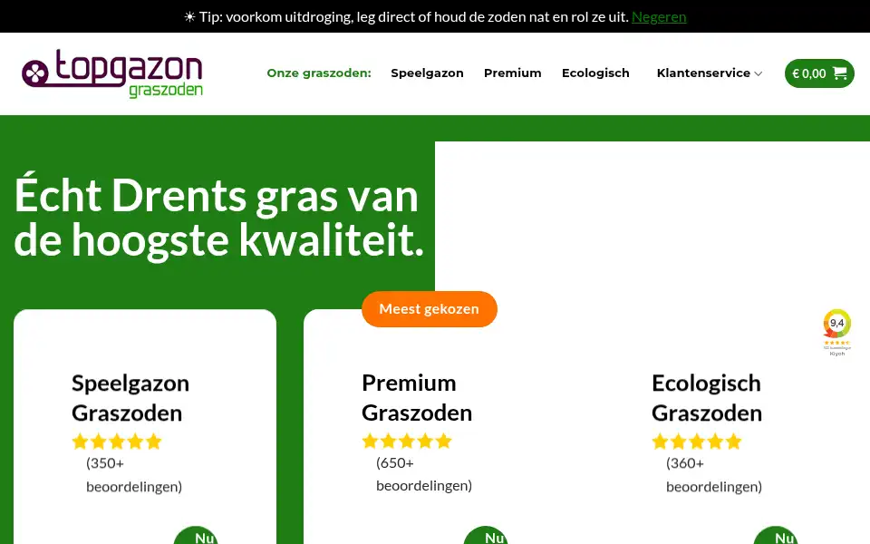 Screenshot of topgazon.nl