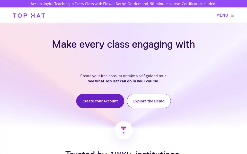 Screenshot of tophat.com