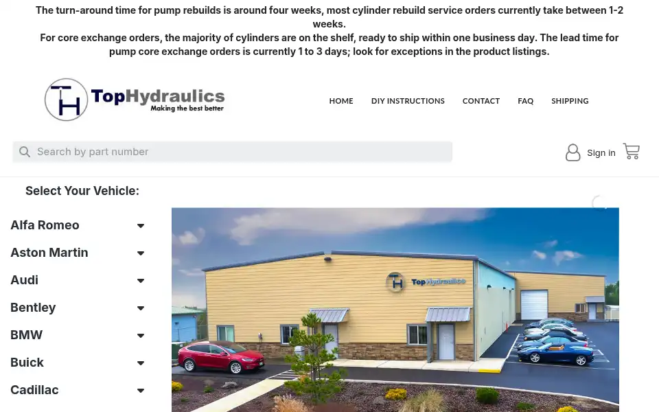 Screenshot of tophydraulics.com