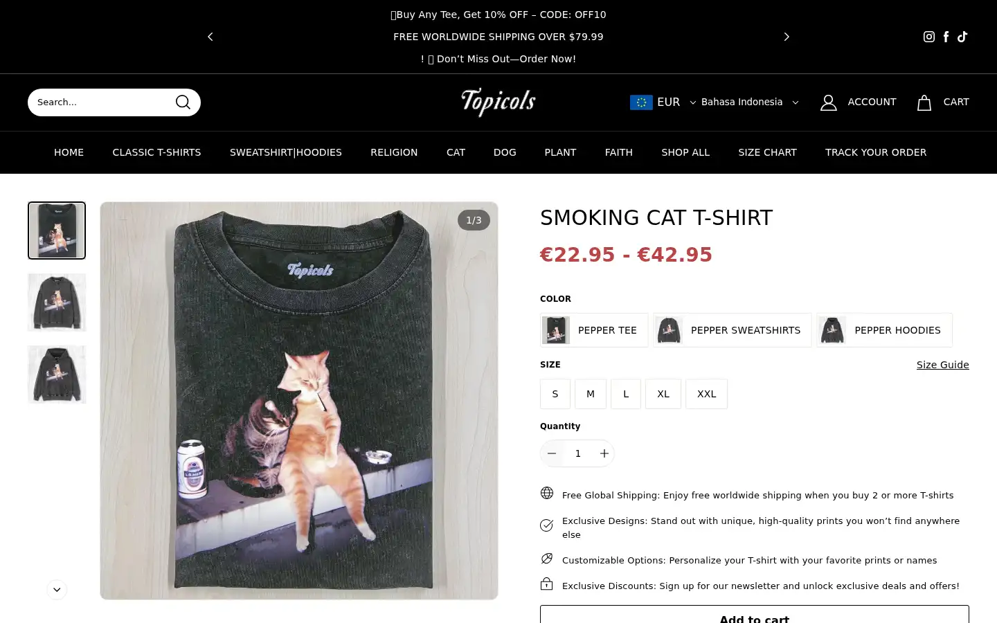 Screenshot of topicols.com