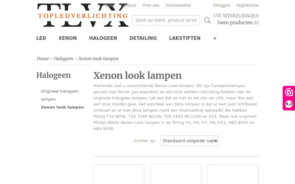 Screenshot of topledverlichting.nl