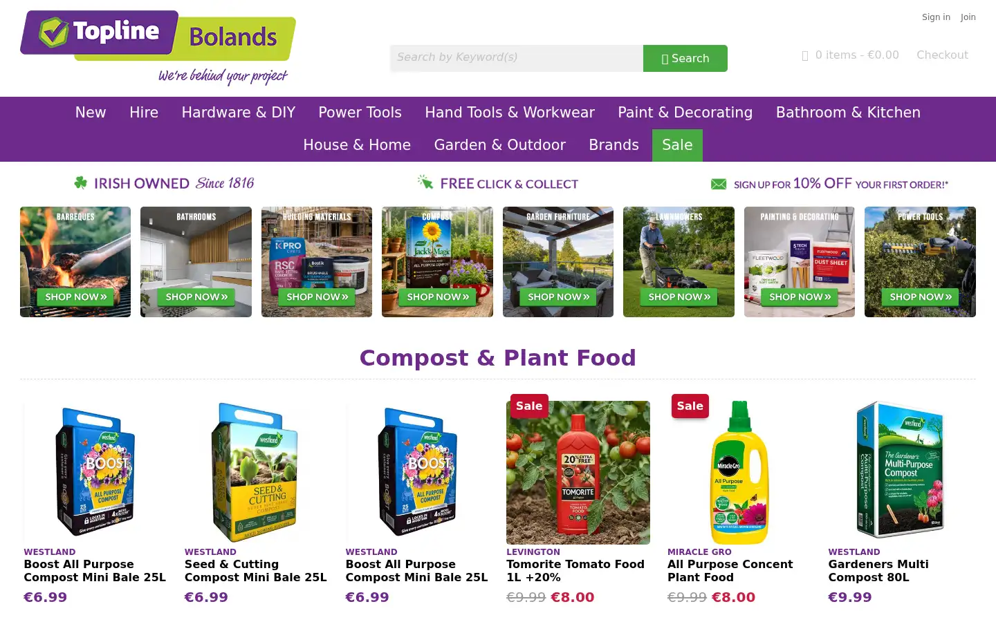 Screenshot of toplinebolands.ie