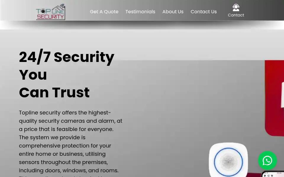 Screenshot of toplinesecuritygb.co.uk