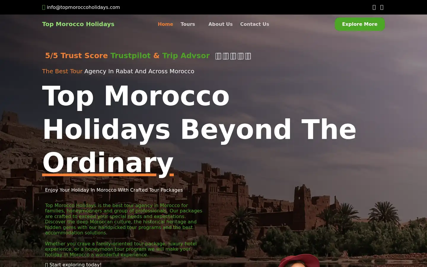 Screenshot of topmoroccoholidays.com