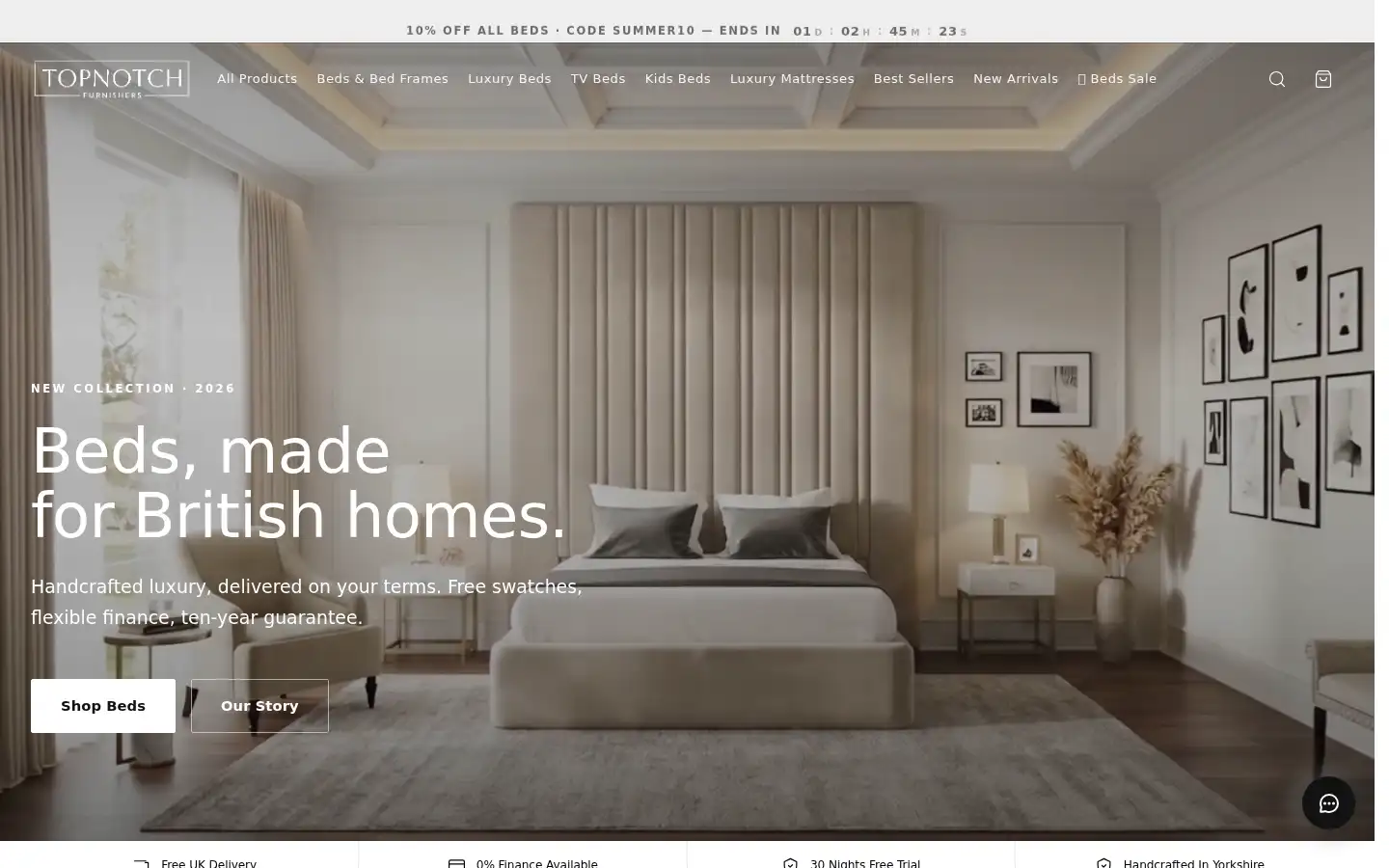 Screenshot of topnotchfurnishers.co.uk