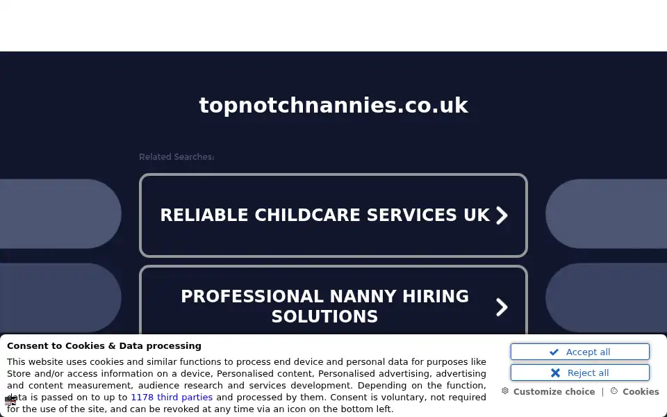 Screenshot of topnotchnannies.co.uk