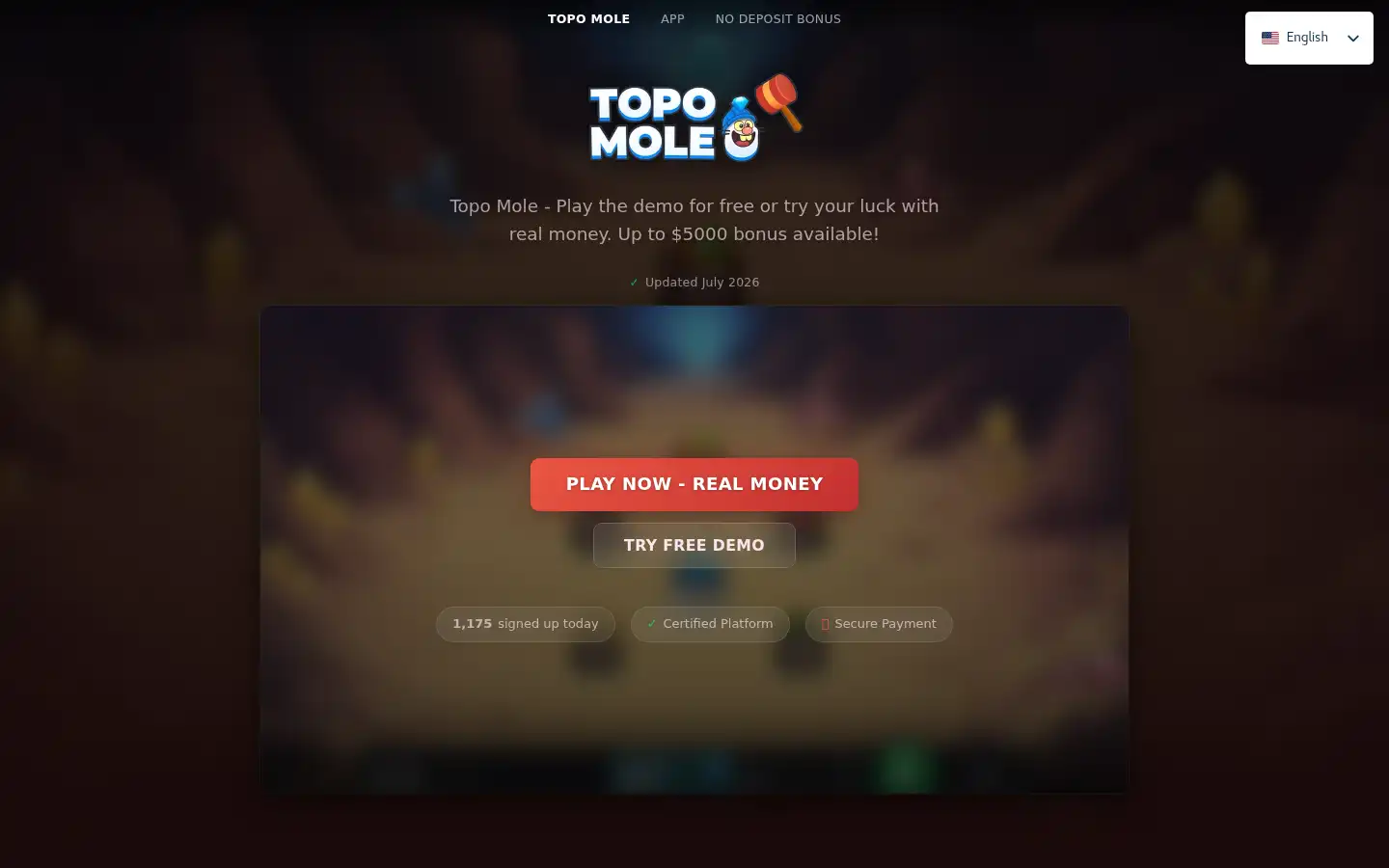 Screenshot of topo-mole-casino.com