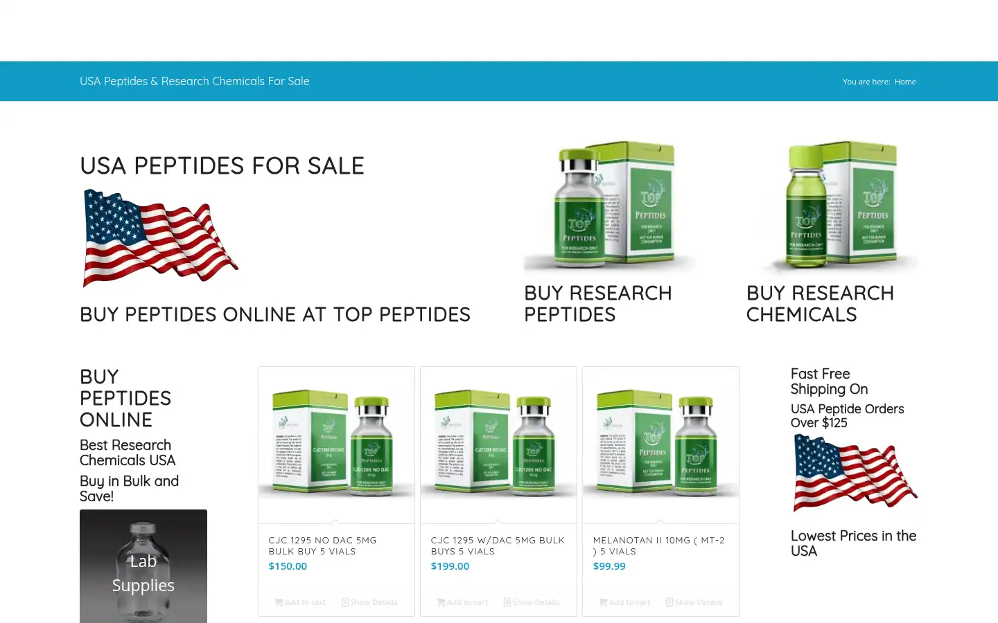 Screenshot of toppeptides.com