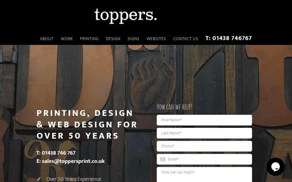 Screenshot of toppersprint.co.uk