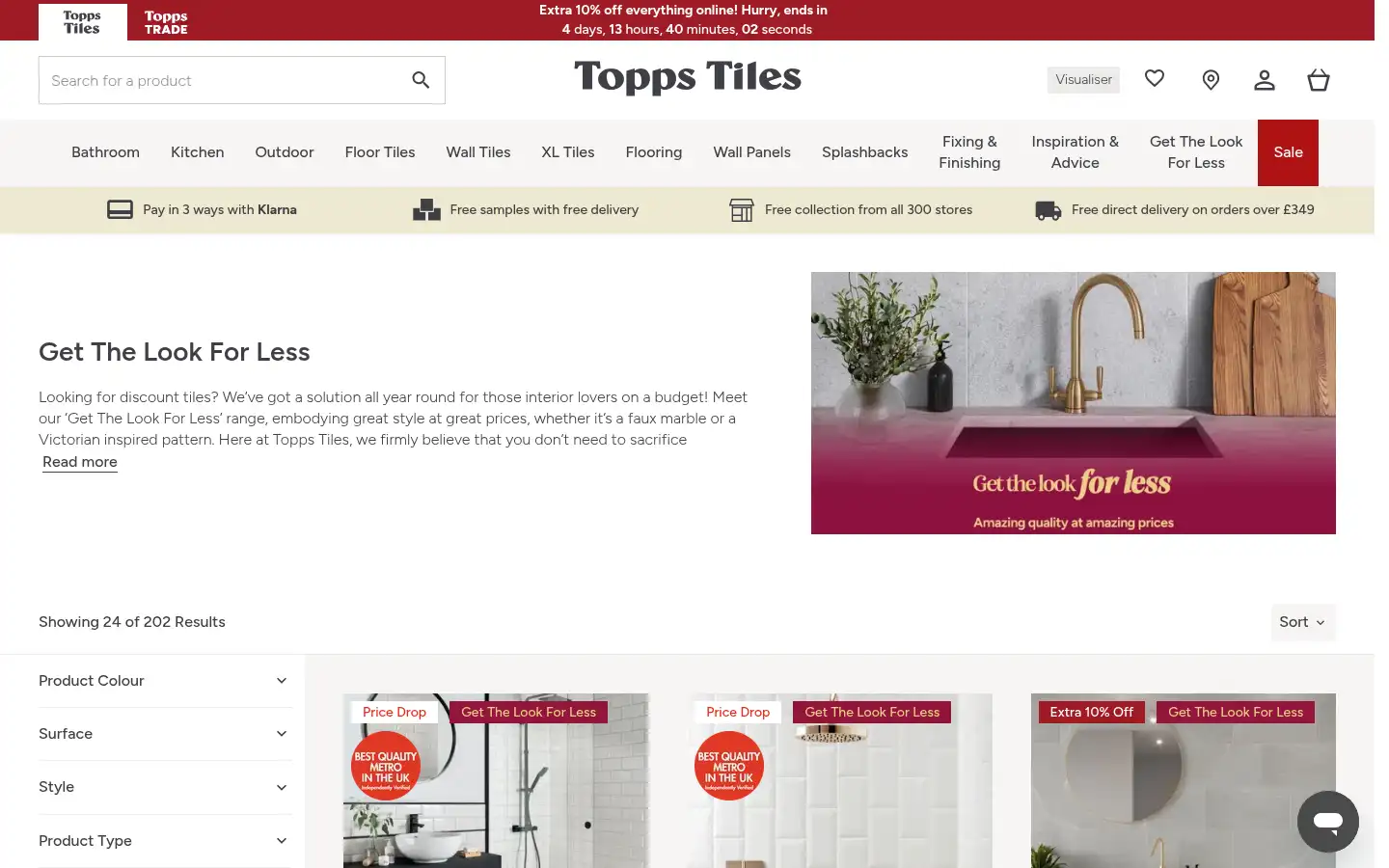 Screenshot of toppstiles.co.uk