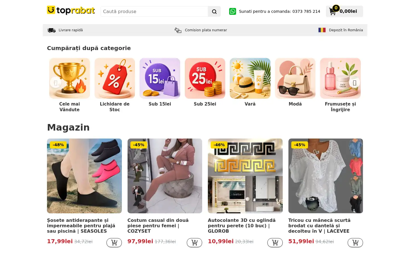 Screenshot of toprabat.ro