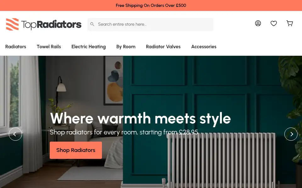 Screenshot of topradiators.com