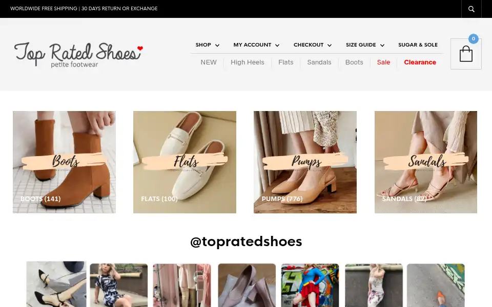 Screenshot of topratedshoes.com