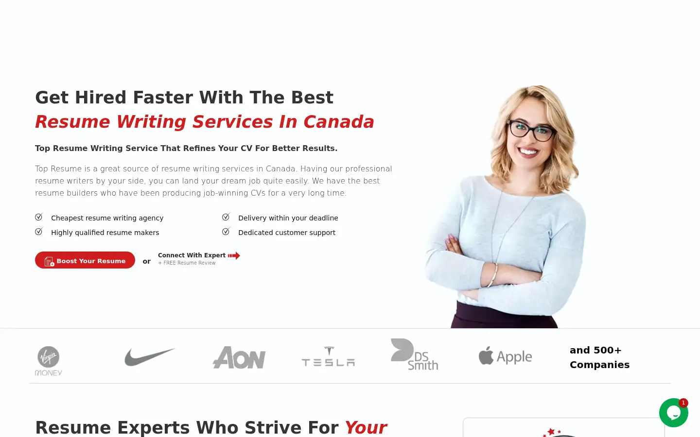 Screenshot of topresume.ca
