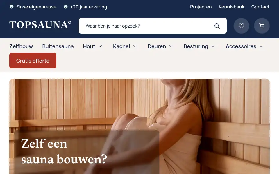 Screenshot of topsauna.nl