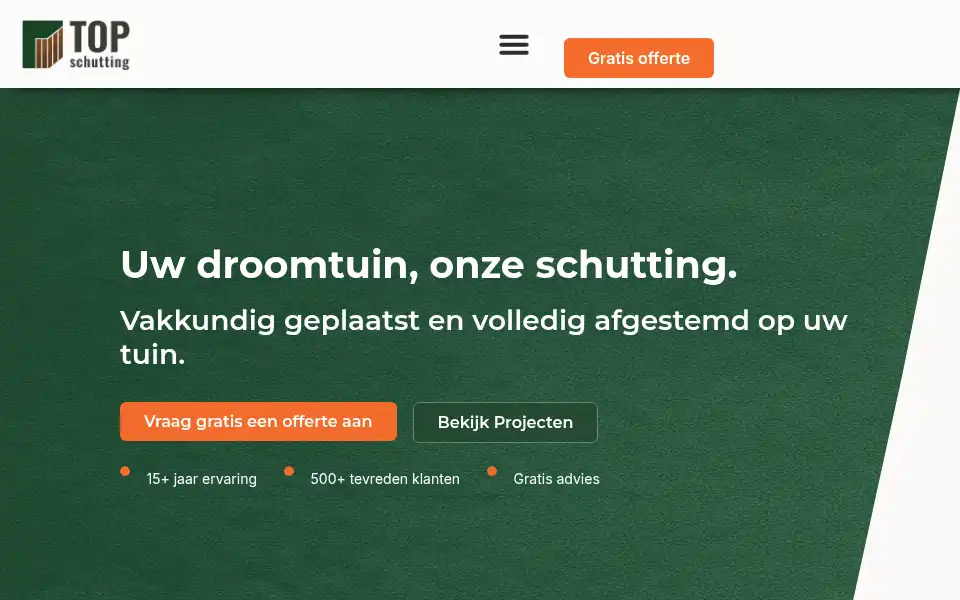 Screenshot of topschutting.nl