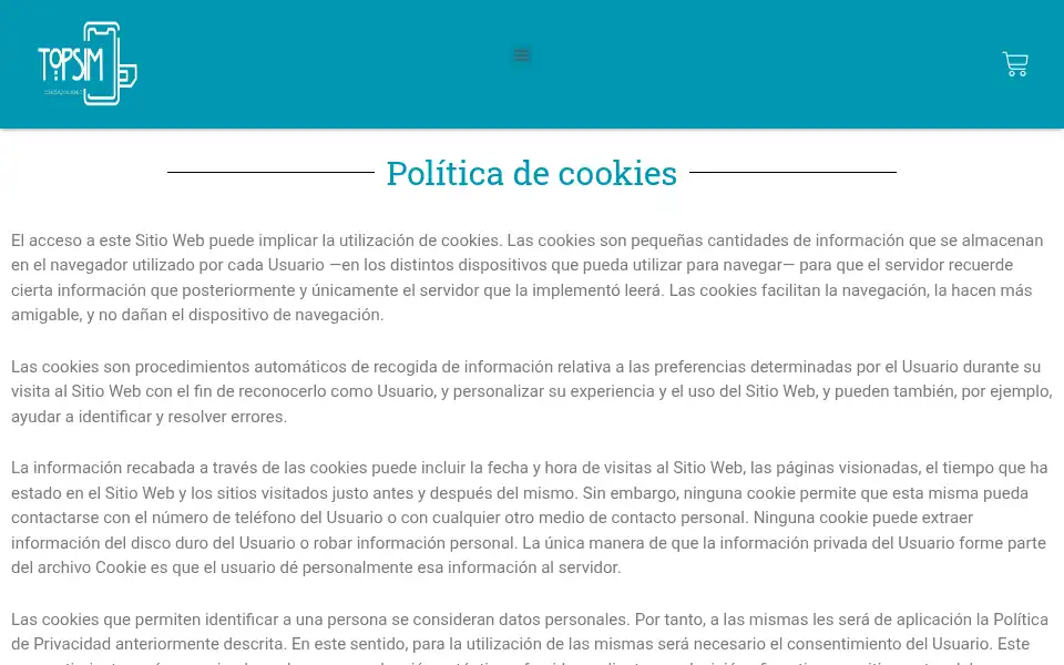 Screenshot of topsim.es