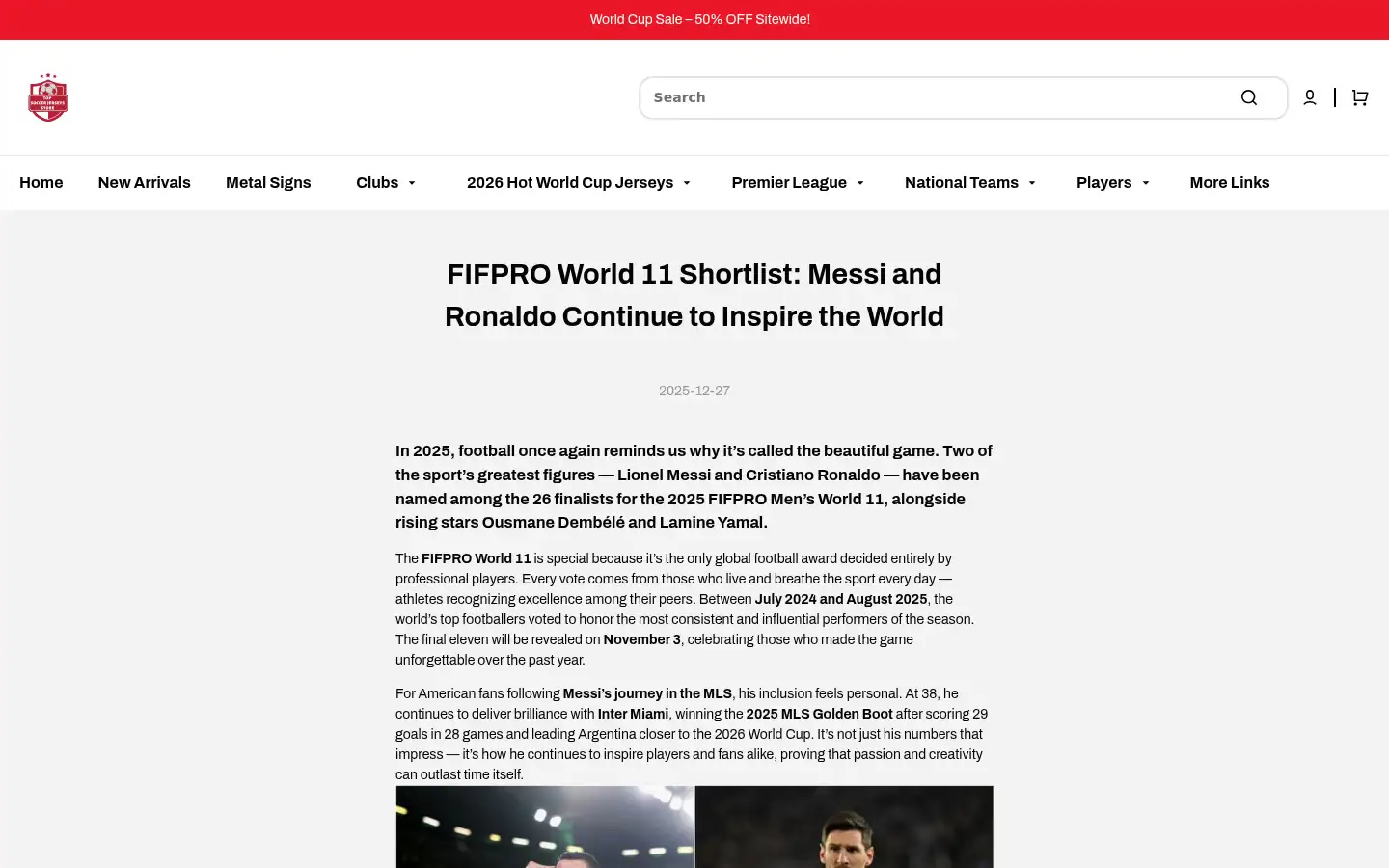 Screenshot of topsoccerjerseys.com