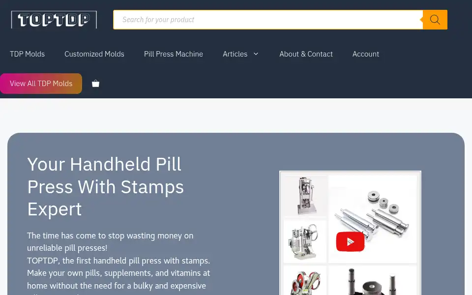 Screenshot of toptdp.com