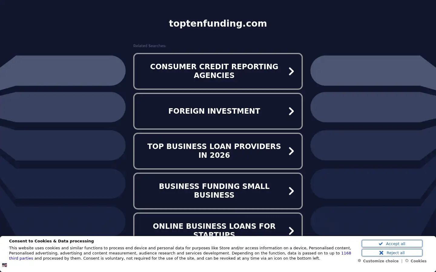 Screenshot of toptenfunding.com