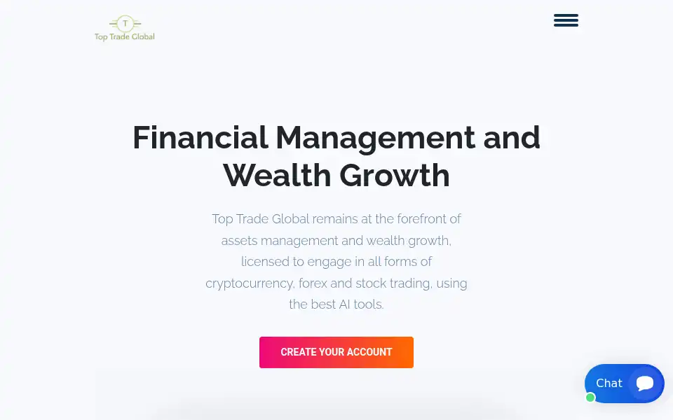 Screenshot of toptradeglobal.com