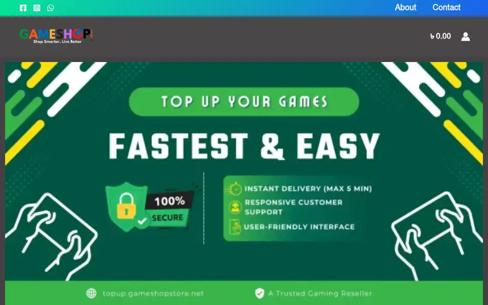 Screenshot of topup.gameshopstore.net