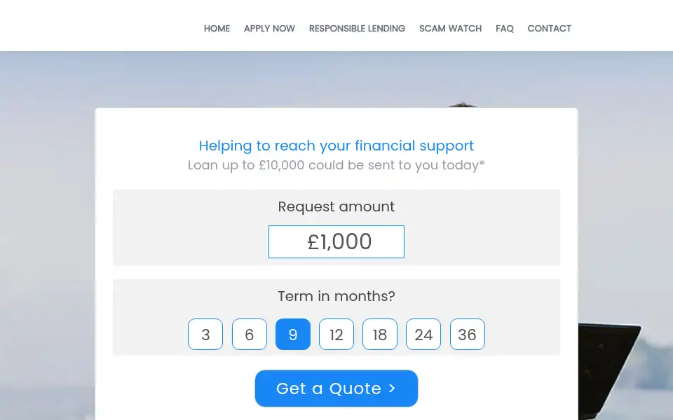Screenshot of topupfinance.co.uk