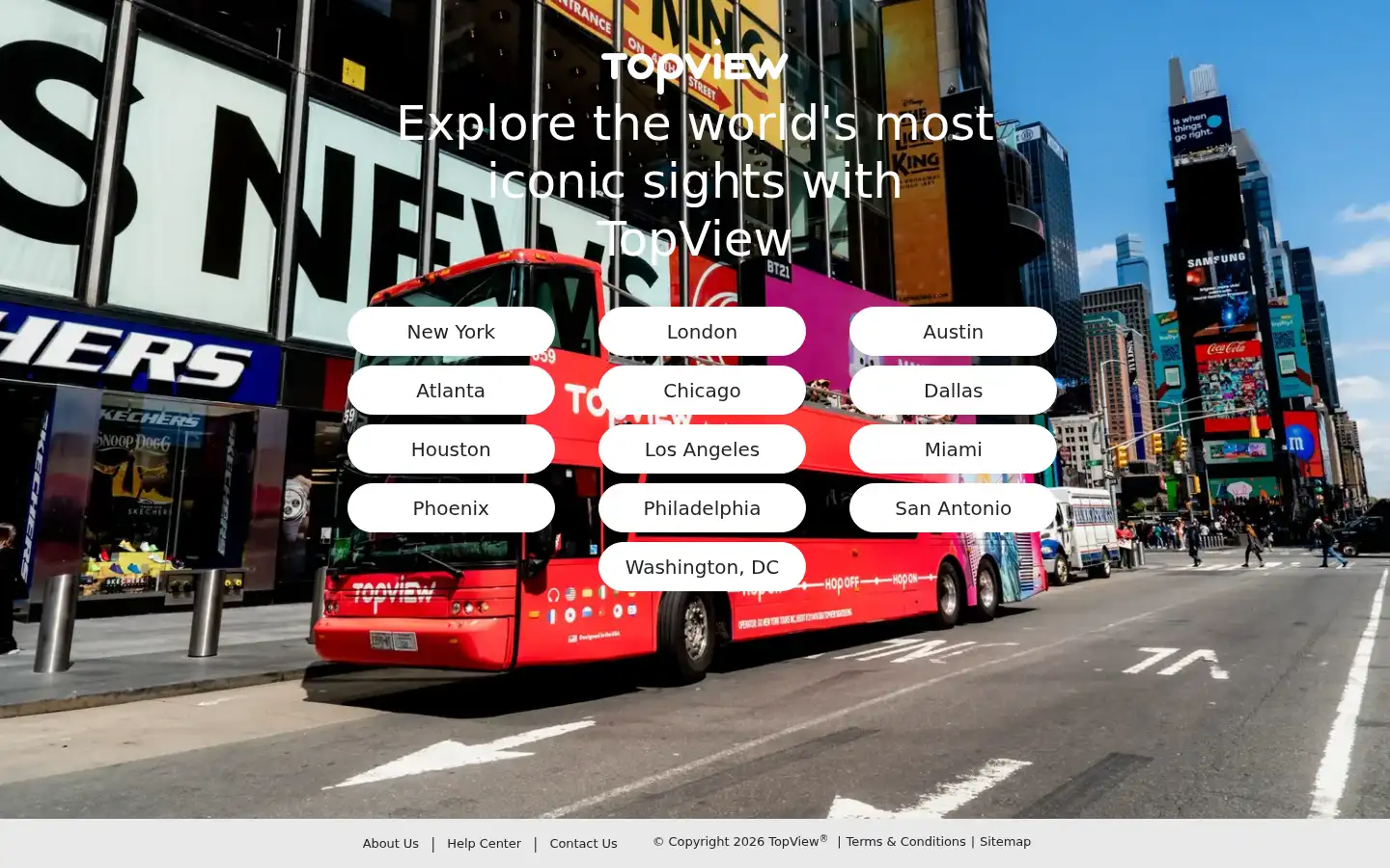 Screenshot of topviewsightseeing.com