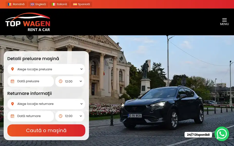Screenshot of topwagen.ro