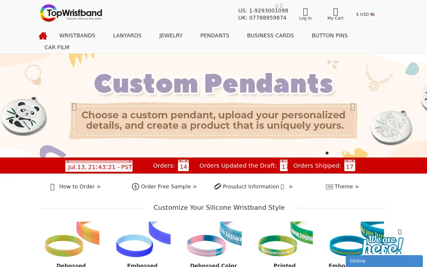 Screenshot of topwristband.com