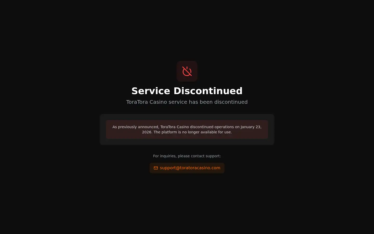 Screenshot of toratoracasino.com
